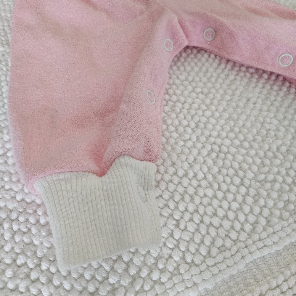 Vintage Buster Brown Baby Girl 3-6 Month Dainty Pink Lace Overall Bubble Romper - Picture 5 of 12